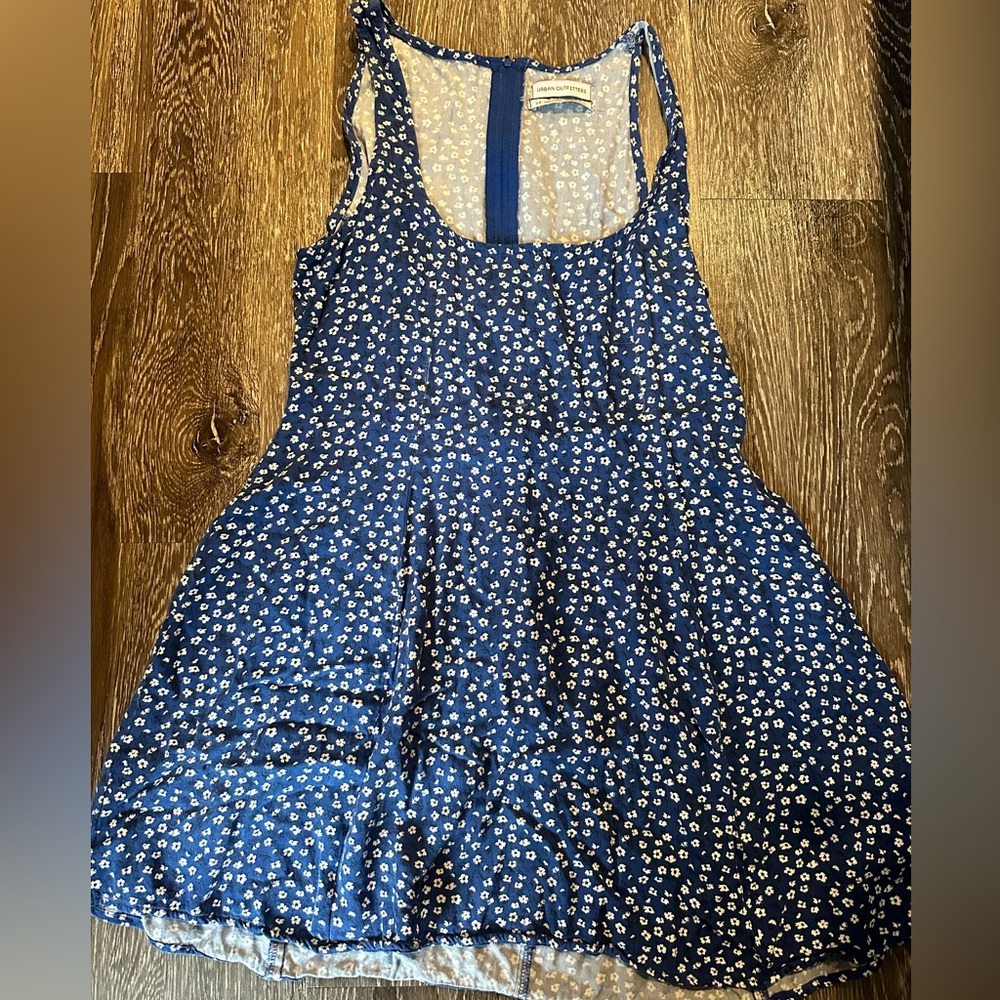 Urban Outfitters fit and flare blue floral dress